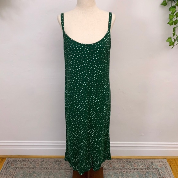 Reformation Avalon Green Polka Dot‎ Midi Dress Size 10 - Picture 3 of 7